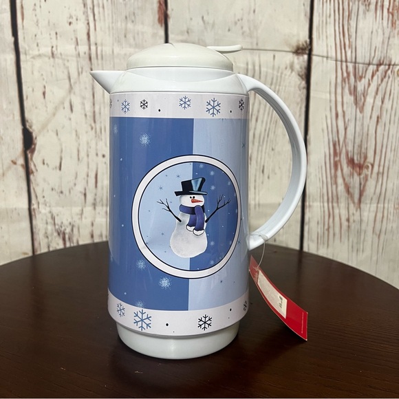 Other - Snowman Themed Blue and White Thermos unused eventhough old 24-30oz
